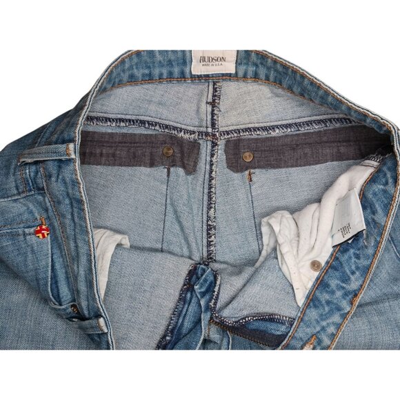 Hudson Bacara Straight Leg Cropped Rolled Cuff Denim Jeans Size 25 Cropped - Picture 8 of 12